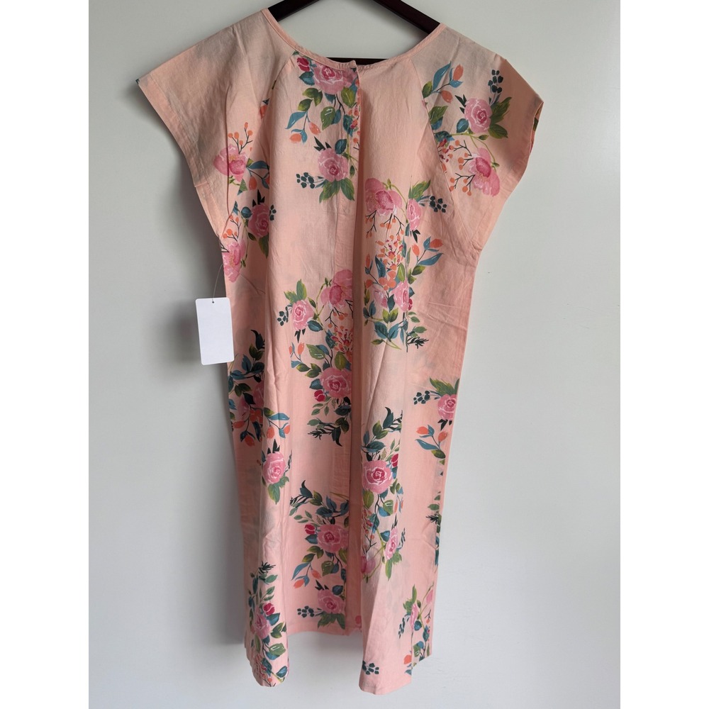 Gownies Floral Maternity Nursing Hospital Gown Pink Peach Cotton S/M easy open